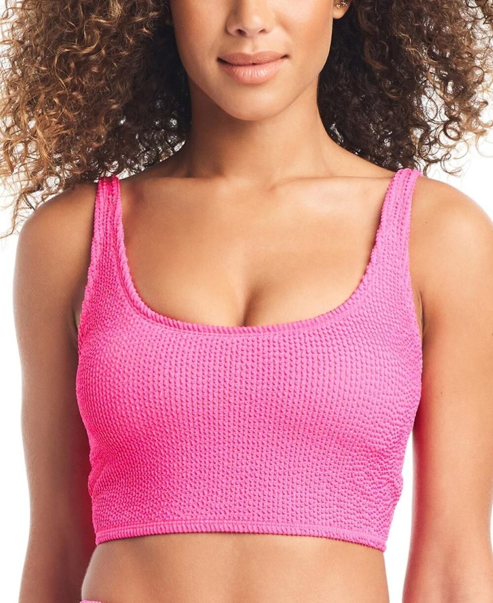 Bar III Better to Gather Tank Bra Bikini Top Candy Kiss Pink M NWT